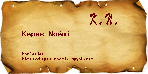Kepes Noémi névjegykártya